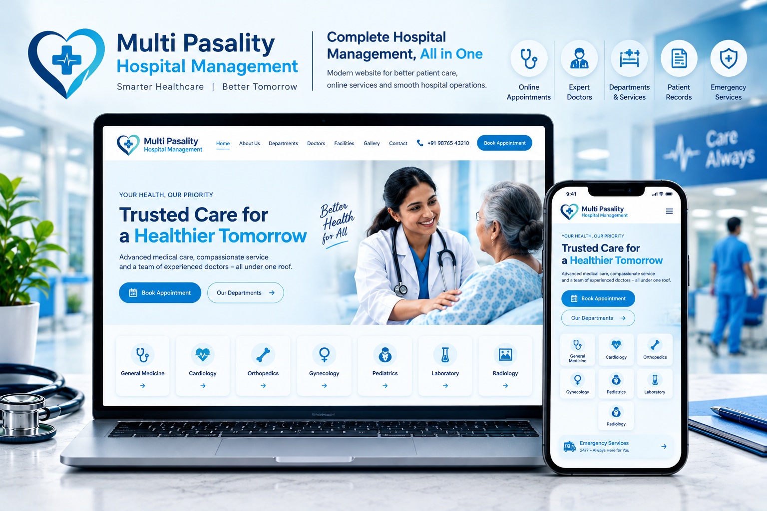 Hospital management website demo